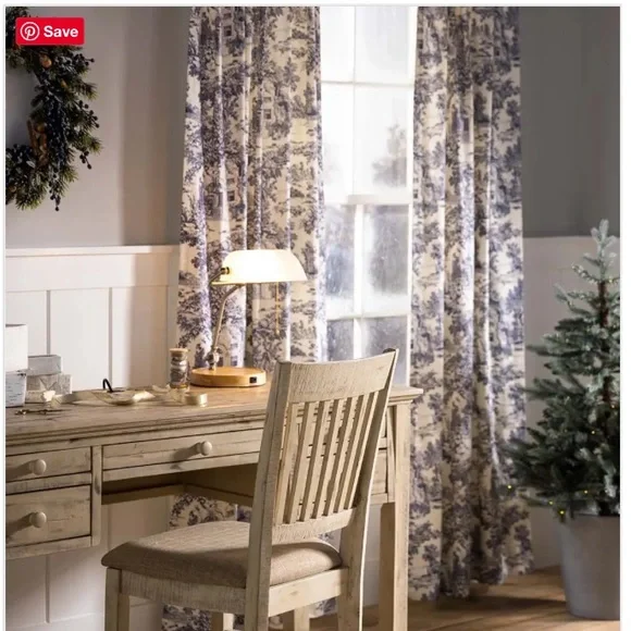 Insulated Toile Curtain Pairs With Rod Pocket And Back Tabs - Picture 2 of 7